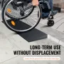 4.06 cm Rise Cuttable Threshold Ramp for Sweeping Robot, 90 cm Wide Natural Rubber Wheelchair Ramp, Non-Slip Solid Rubber Ramp w