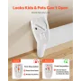 Retractable Baby Gate, Extends to 1850 mm Wide, 795 mm Tall, with Security Lock, Easy to Use, Walk Through Without Tripping, Mes