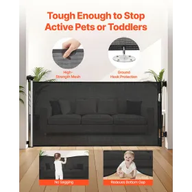 VEVOR indtrækbar babylåge, udvides til 1430 mm bred, 795 mm høj, med sikkerhedslås, nem at bruge, gå igennem uden trippin