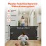 Retractable Baby Gate, Extends to 1430 mm Wide, 795 mm Tall, with Security Lock, Easy to Use, Walk Through Without Tripping, Mes