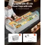 VEVOR Commercial Food Warmer, 1700W Electric Stainless Steel Steam Food Warmer with Glass Cover, 12-Pan Countertop Buffet Bain M