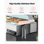 Commercial Food Warmer, 1700W Electric Stainless Steel Steam Food Warmer with Glass Cover, 12-Pan Countertop Buffet Bain Marie w