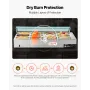 VEVOR Commercial Food Warmer, 1700W Electric Stainless Steel Steam Food Warmer with Glass Cover, 12-Pan Countertop Buffet Bain M