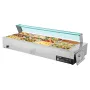 VEVOR kommerciel madvarmer, 1700 W elektrisk dampvarmer i rustfrit stål med glasdæksel, 12-pandes bordplade Buffet Bain M