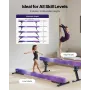 VEVOR Adjustable Balane Beam for Kids, 8FT Gymnastics Beam, High and Low Floor Beams of 5 Adjustable Heights for All Gymnastic L