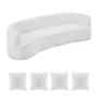 2840 mm Curved Modular Sofa, Modern Luxury Sectional Couch with 4 Pillows, Oversized Cloud Plush Corduroy Sofa Couch with Wide D
