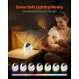 VEVOR Sound Machine, 18 Soothing Sleep Sounds and 7-Color Night Light, 5-in-1 White Noise Sound Machine with Dual Alarms, Auto-O
