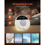VEVOR Sound Machine, 18 beroligende søvnlyde, 7-farvet natlys, 6-i-1 White Noise Sound Machine med dobbelte alarmer, APP, Auto