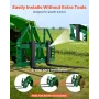 Skid Steer Pallet Frame, 1814 kg Rated Load Capacity, 115 cm Pallet Fork Frame Attachments with 50.8 mm Hitch Receiver & Spear S
