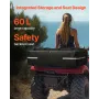 ATV Rear Storage Bag, 60L ATV Rear Cargo Storage Bag with Backrest & Waterproof Cover, 600D Oxford Cloth Rear Seat Gear Bag Fit 