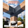 Pergola Kit, 4x4 Inch 3-Way Slanted Brackets for 92 x 92 mm Wood Beams in Actual Size, 2-Pack Pergola Brackets with 2 Post Bases