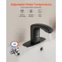 VEVOR Touchless Bathroom Sink Faucet, Automatic Motion Sensor Restroom Toilet Faucet with Hole Cover Plate, Battery Operated,Adj