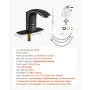 VEVOR Touchless Bathroom Sink Faucet, Automatic Motion Sensor Restroom Toilet Faucet with Hole Cover Plate, Battery Operated,Adj