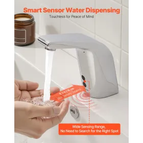 VEVOR Berøringsfri vask vandhane, automatisk bevægelsessensor Toilet toilet vandhane Koldt vand med enkelt hul, batteridrift