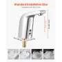 VEVOR Touchless Bathroom Sink Faucet, Automatic Motion Sensor Restroom Toilet Faucet Cold Water with Single Hole, Battery Operat