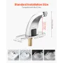 Touchless Bathroom Sink Faucet, Automatic Motion Sensor Restroom Toilet Faucet with Hole Cover Plate, Battery Operated,Hot/Cold 