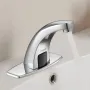 Touchless Bathroom Sink Faucet, Automatic Motion Sensor Restroom Toilet Faucet with Hole Cover Plate, Battery Operated,Hot/Cold 