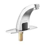 Touchless Bathroom Sink Faucet, Automatic Motion Sensor Restroom Toilet Faucet with Hole Cover Plate, Battery Operated,Hot/Cold 
