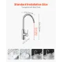 VEVOR Touchless Kitchen Bar Sink Faucet, Single Handle Automatic Motion Sensor Bathroom Faucet, Hands-Free Adjustable Cold Hot W