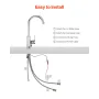 Touchless Kitchen Bar Sink Faucet, Single Handle Automatic Motion Sensor Bathroom Faucet, Hands-Free Adjustable Cold Hot Water M