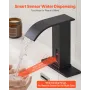 VEVOR Touchless Bathroom Sink Faucet, Automatic Motion Sensor Waterfall Restroom Toilet Faucet with Hole Cover Plate, Battery Op