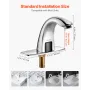 VEVOR Touchless Bathroom Sink Faucet, Automatic Motion Sensor Restroom Toilet Faucet with Hole Cover Plate, Battery Operated,Adj