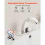 Touchless Bathroom Sink Faucet, Automatic Motion Sensor Restroom Toilet Faucet with Hole Cover Plate, Battery Operated,Adjustabl