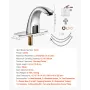 Touchless Bathroom Sink Faucet, Automatic Motion Sensor Restroom Toilet Faucet with Hole Cover Plate, Battery Operated,Adjustabl