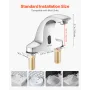 VEVOR Touchless Bathroom Sink Faucet, Automatic Motion Sensor Restroom Toilet Faucet Cold Water with Hole Cover Plate, Battery O