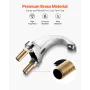Touchless Bathroom Sink Faucet, Automatic Motion Sensor Restroom Toilet Faucet Cold Water with Hole Cover Plate, Battery Operate