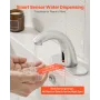 VEVOR Touchless Bathroom Sink Faucet, Automatic Motion Sensor Restroom Toilet Faucet with Hole Cover Plate, Battery Operated,Adj