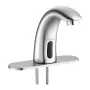 Touchless Bathroom Sink Faucet, Automatic Motion Sensor Restroom Toilet Faucet with Hole Cover Plate, Battery Operated,Adjustabl