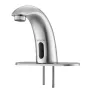Touchless Bathroom Sink Faucet, Automatic Motion Sensor Restroom Toilet Faucet with Hole Cover Plate, Battery Operated,Adjustabl