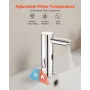 Touchless Bathroom Sink Faucet, Automatic Motion Sensor Restroom Toilet Faucet, Hands Free Adjustable Cold Hot Single Handle Wat
