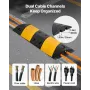 1000MM Rubber Speed Bump, 2 Pack, 2 Channel Heavy Duty Traffic Speed Hump, 9,979 kg/Axle Load Capacity, Cable Protector Ramp wit