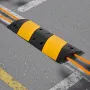 1000MM Rubber Speed Bump, 2 Pack, 2 Channel Heavy Duty Traffic Speed Hump, 9,979 kg/Axle Load Capacity, Cable Protector Ramp wit