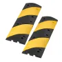 VEVOR 1000MM Rubber Speed Bump, 2 Pack, 2 Channel Heavy Duty Traffic Speed Hump, 9,979 kg/Axle Load Capacity, Cable Protector Ra
