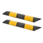 1000MM Rubber Speed Bump, 2 Pack, 2 Channel Heavy Duty Traffic Speed Hump, 9,979 kg/Axle Load Capacity, Cable Protector Ramp wit