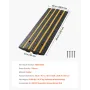 Car Driveway Rubber Curb Ramp, 15 Tons Load Capacity, 66 mm Rise Curbside Bridge Ramp with Yellow Reflective Strips, Suitable fo