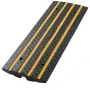 VEVOR Car Driveway Rubber Curb Ramp, 15 Tons Load Capacity, 66 mm Rise Curbside Bridge Ramp with Yellow Reflective Strips, Suita