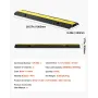 Cable Protector Ramp, 9,979 kg/axle Capacity, 2 Channel Heavy Duty Rubber Cord Hose Wire Cover, 32 x 31 mm Channel, Traffic Spee