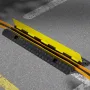 Cable Protector Ramp, 9,979 kg/axle Capacity, 2 Channel Heavy Duty Rubber Cord Hose Wire Cover, 32 x 31 mm Channel, Traffic Spee