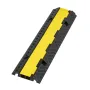 Cable Protector Ramp, 9,979 kg/axle Capacity, 2 Channel Heavy Duty Rubber Cord Hose Wire Cover, 32 x 31 mm Channel, Traffic Spee