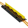Cable Protector Ramp, 9,979 kg/axle Capacity, 2 Channel Heavy Duty Rubber Cord Hose Wire Cover, 32 x 31 mm Channel, Traffic Spee