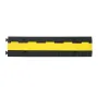 Cable Protector Ramp, 9,979 kg/axle Capacity, 2 Channel Heavy Duty Rubber Cord Hose Wire Cover, 32 x 31 mm Channel, Traffic Spee