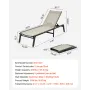 Outdoor Chaise Lounge Chair, 181 kg Weight Capacity, Foldable Sun Tanning Chair, 5 Adjustable Positions, Easy Assembly, Heavy Du