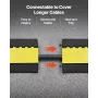 Cable Protector Ramp, 9,979 kg/axle Capacity, 2 Channel Heavy Duty Rubber Cord Hose Wire Cover, 100 x 75 mm Channel, Traffic Spe