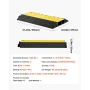 Cable Protector Ramp, 9,979 kg/axle Capacity, 2 Channel Heavy Duty Rubber Cord Hose Wire Cover, 100 x 75 mm Channel, Traffic Spe