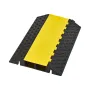 VEVOR Cable Protector Ramp, 9,979 kg/axle Capacity, 2 Channel Heavy Duty Rubber Cord Hose Wire Cover, 100 x 75 mm Channel, Traff