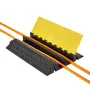 VEVOR Cable Protector Ramp, 9,979 kg/axle Capacity, 2 Channel Heavy Duty Rubber Cord Hose Wire Cover, 100 x 75 mm Channel, Traff